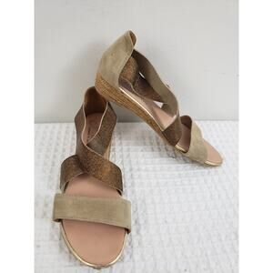 GAIMO HANDMADE WEDGE WOMENS SANDALS SIZE 40 SUEDE LEATHER MADE IN SPAIN